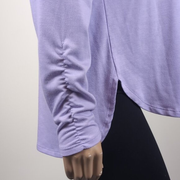 RBX No Sweat Long Sleeve Ruched Cut Out Activewear Tunic Top Sweatshirt - Picture 12 of 14